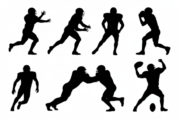Download Football Players Silhouettes Action Pose - Action pose Collection