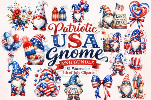 Download Patriotic-usa-gnome-png-bundle-pack - Premium Resources