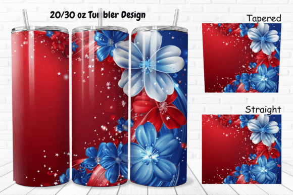 Download 3D 4th of July Flower Patriotic Tumbler - Patriotic tumbler Collection