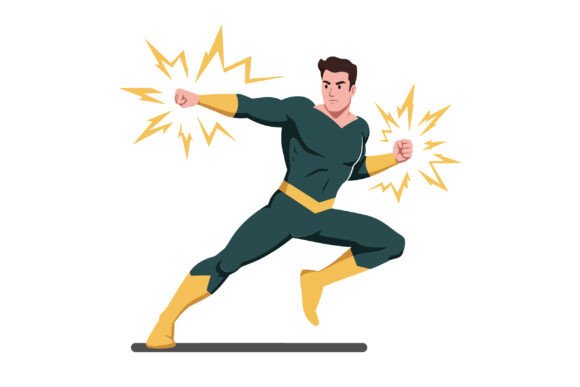 Download Superhero Character in Action Pose with - Action pose Collection