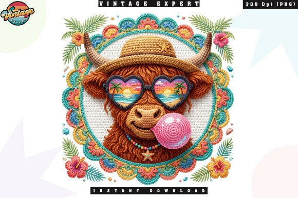 Download Funny Highland Cow Summer Vacation PNG - Summer vacation Collection