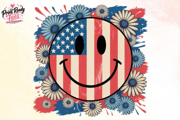 Download Retro Patriotic Smiley Face PNG - Premium Resources