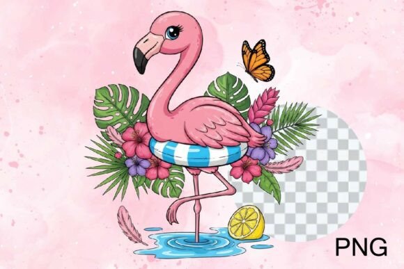 Download Summer Beach Flamingo Illustration PNG - Flamingo illustration Collection