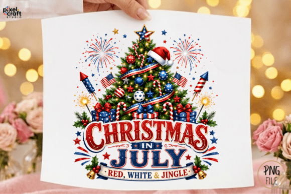Download Christmas in July Patriotic Tree PNG - Premium Bundle
