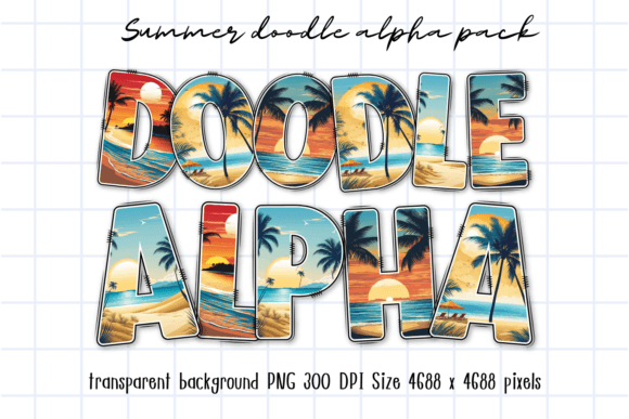 Download Summer Vacation Sea Beach Doodle Letters - Summer vacation Collection